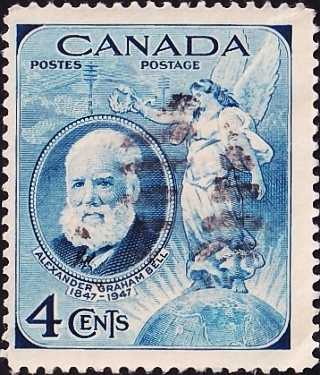 Канада 1947 год. Столетие со дня рождения Александра Белла (1847-1922) .